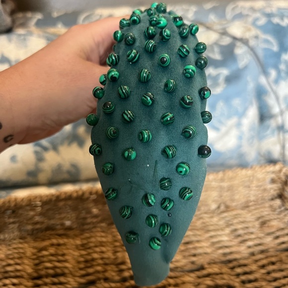 Lele Sadoughi Green Beaded Headband - Picture 6 of 8